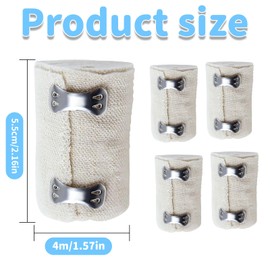Healife 5 St1ck Mullbinden mit 2 Clips C Elastischer Verband f1r Knie, Kn?chel und Handgelenk C Selbsthaftende Bandage C Wiederverwendbare Binden C Kompressionsbandage f1r schnelle Heilung