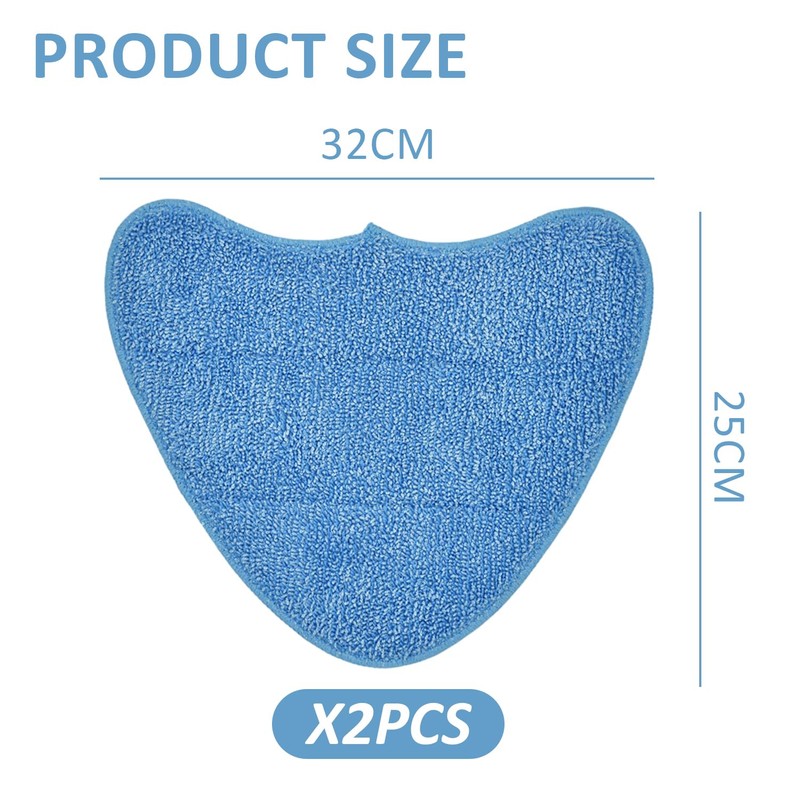 KVBUCC 2 Pieces Blue Steam Mop Pads, Mop Replacement Pads,