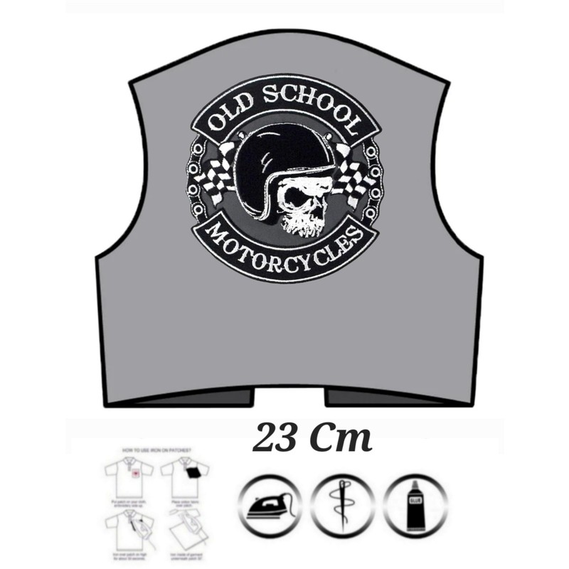 BIG PATCH Skull Old School Embroidered Iron on Patch Sew