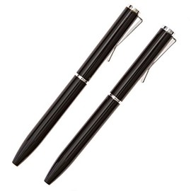 NarwhalCo Set of 2 Black Small Pens (3.35") for Pocket, Wallet, Planner, Purse or Passport