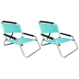 Neso Beach Chairs 2 Pack | Water Resistant with Shoulder Strap and Slip Pocket | Folds Thin (Seafoam, Regular)