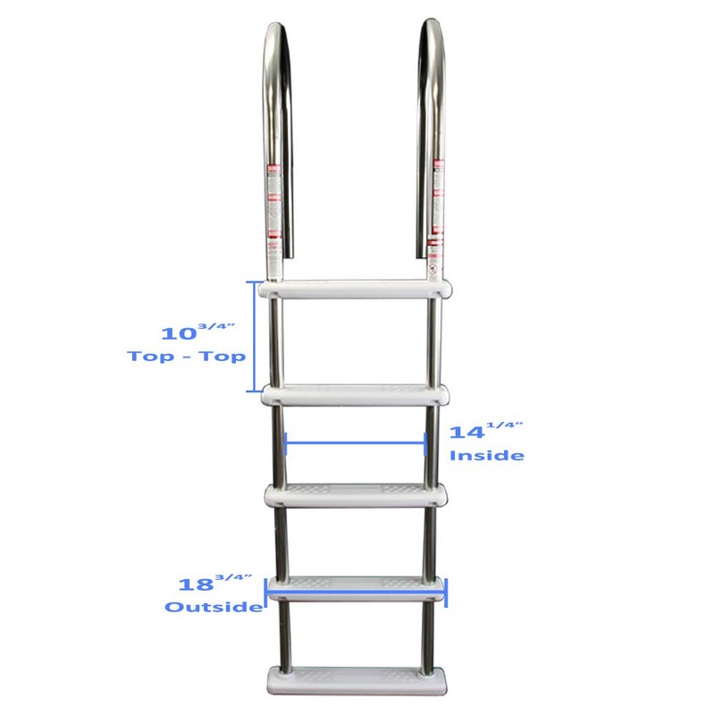 Aqua Select Stainless Steel in-Pool Ladder with Resin Steps |