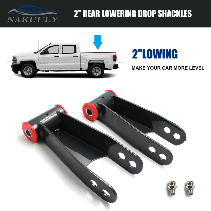 Nakuuly 2" Rear Drop Lowering Shackle Kit Compatible with 2019