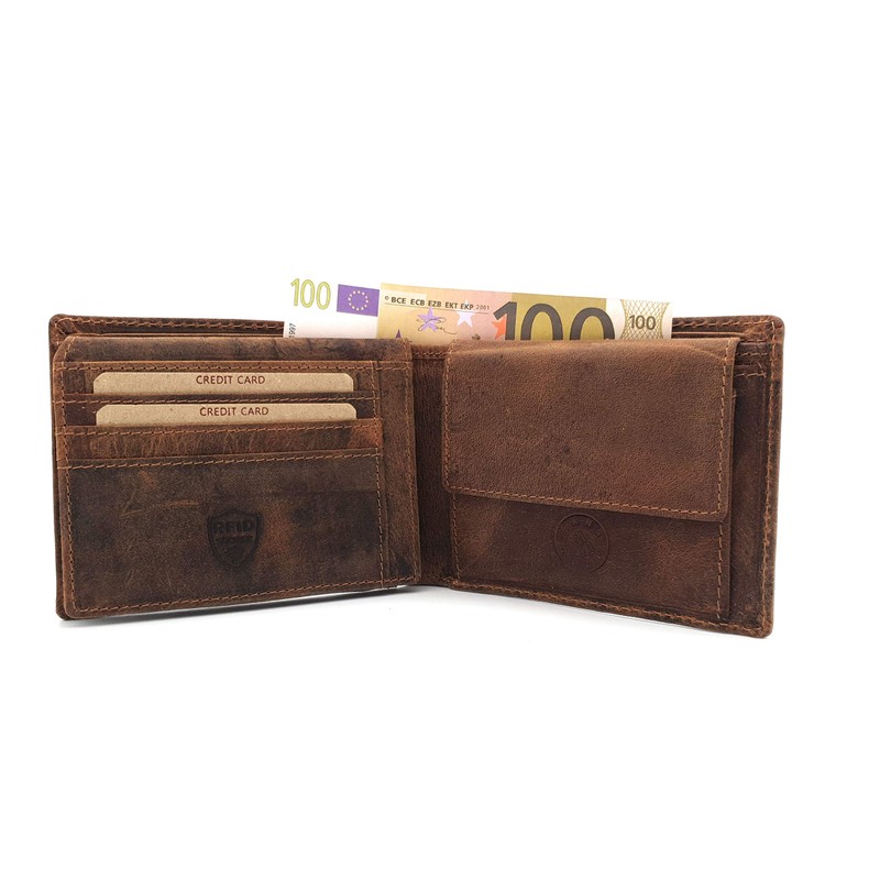 Jockey Club Genuine Leather Biker Wallet Horizontal Hunter Leather Wallet