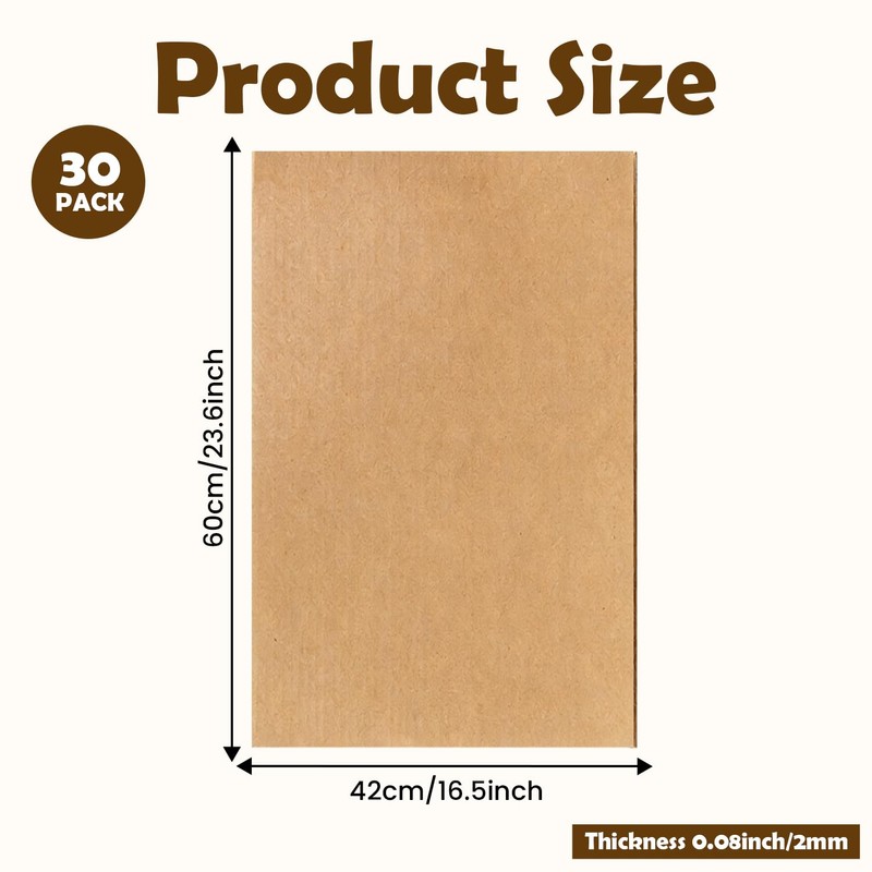 Haploon Corrugated Cardboard Sheets 30 Pack Large Flat Packaging Inserts