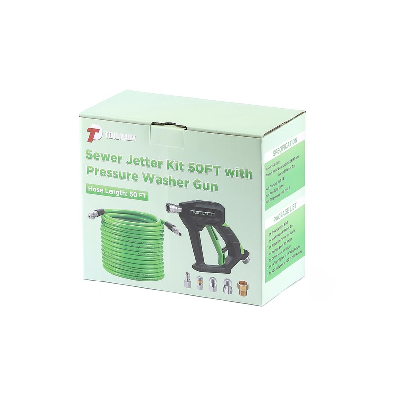 Tool Daily Sewer Jetter Kit for Pressure Washer 50 FT,