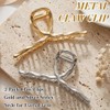 Pecieco Gold Large Hair Claw Clips for Thick Hair Women