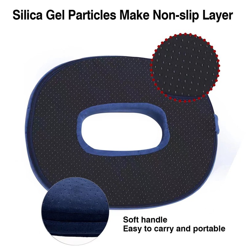 Donut Pillow Memory Foam Seat Cushion - Non-Slip Bottom,Portable Orthopedic