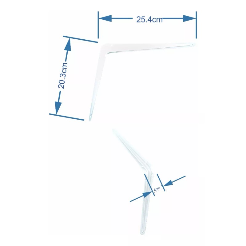 L&T 2 Ménsulas De Acero 20x25cm Estantería Repisa Base Soporte