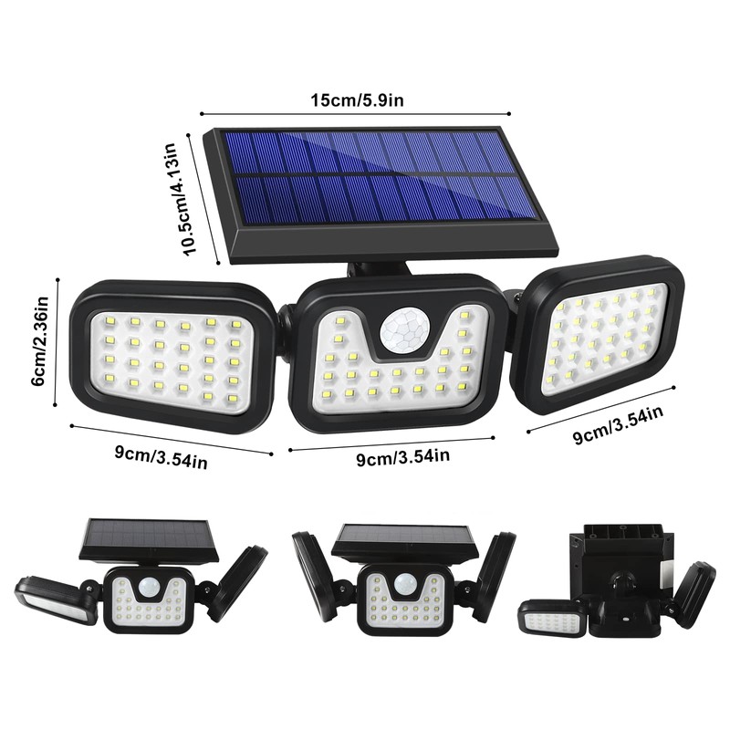 LONENESSL Solar Spotlight with Motion Sensor and 74 LEDs -