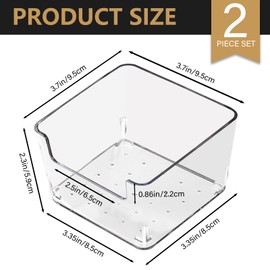 ASTIMESA Clear Acrylic Sticky Note Holder, 3.7 x 3.7 x 2.4 In Clear Acrylic Notepad Holder, Memo Pad Sticky Note Dispenser Desk Organizer for School Dorm Office Home Supplies (2 pcs)
