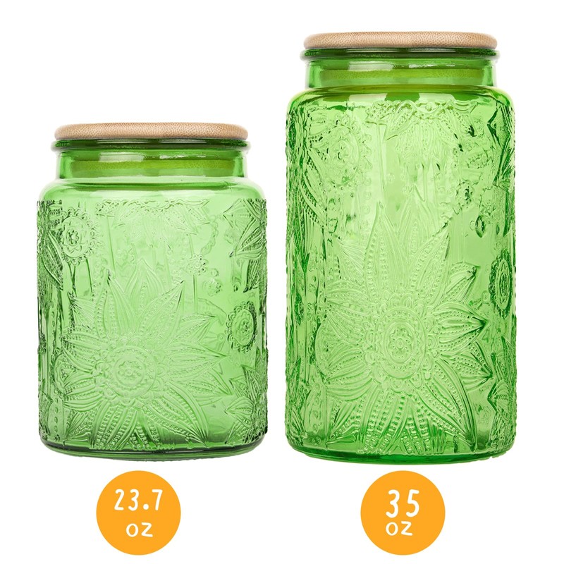 Custde Glass Storage Jars With Airtight Lid, 35oz Canister For