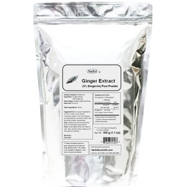 NuSci Ginger Root Extract Powder 500g (0.5Kg, 1.1lb, 17.6oz) Standardized 5% Gingerols, Support Digestive System