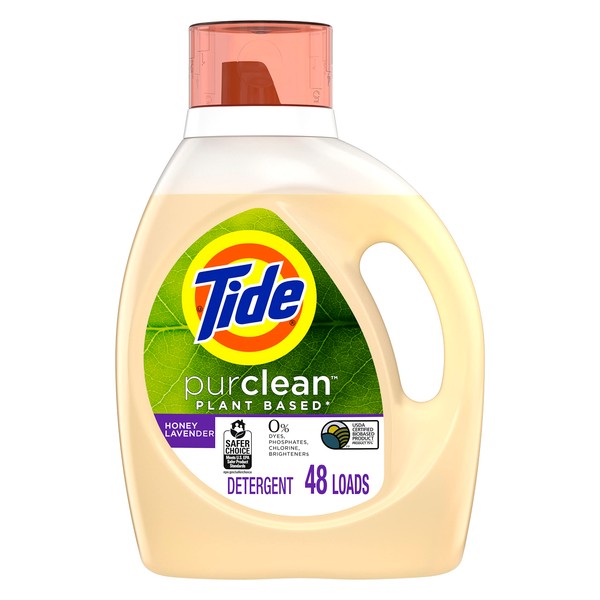 Tide purclean Liquid Laundry Detergent, Honey Lavender Scent, 69 fl oz, 48 loads, 75% plant-based