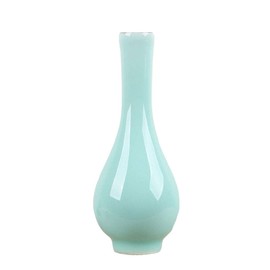 Celadon Vase,Jade Green Porcelain Flower Vase,7.5in/19cm Tall,2 Colors-Plum&Light Green,龙泉青瓷花瓶(弟窑) (Light Green)