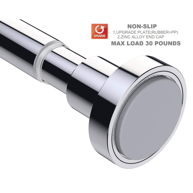 BRIOFOX Shower Curtain Rod 43-73 Inches, Rustproof and Non-Slip Spring