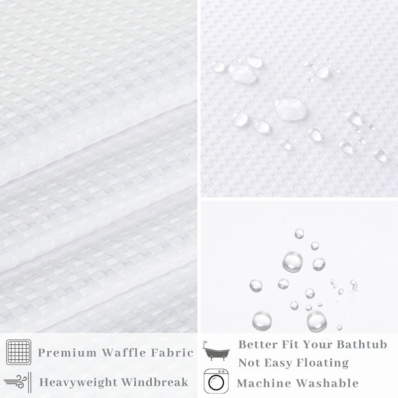 Ecoehoe 48" W x74“ L Hook Free Fabric Stall Shower