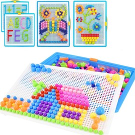 ITODA Plug-In Toy, Mosaic Plug-In Play Educational Children's Toy, Creative Toy, Boys, Girls, Mosaic Plug-in Bricks, 295/592/888 Pieces, Children's Learning Toy For Gift
