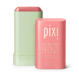 Pixi On-the-Glow Bronze - WarmGlow, Hydrating Tinted Moisture Bronzer Stick with Ginseng, Aloe Vera & Fruit Extracts, For Cheeks & Lips, 19g / 0.6oz, Paraben-Free