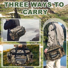 Auptiz Fishing Bag, Multifunctional Shoulder Bag Fishing Fishing Bag, Large Capacity Lightweight Sling Fishing Backpack Outdoor Waist Bag Fishing Equipment Fishing Kit Fishing Gear Fishing Bag