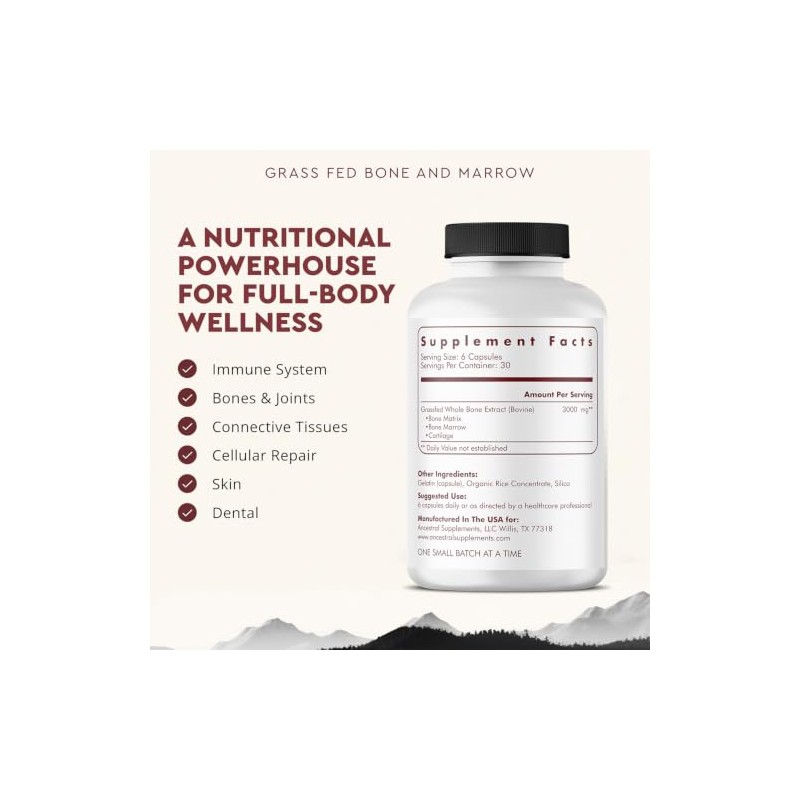 Ancestral Supplements Grass Fed Bone Marrow â€” Whole Bone Extract