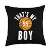 That's My Boy Basketball Number #55 Throw Pillow