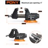 PONY 4 Inch Heavy Duty Bench Vise 4400LBS Clamping Force,