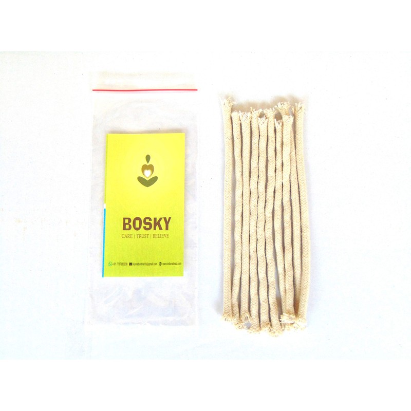 BOSKY 1/4" Round Cotton Wick - Tiki Torch Wicks Braided