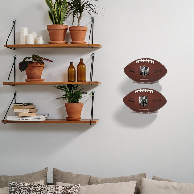 2 Pcs Football Display Stand Clear Football Holders for Display