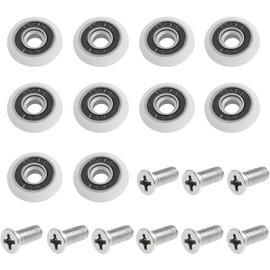 Clarmonde 10 Sets 27mm Shower Door Roller Casters - Replacement Part Bathroom Glass Door Runner Sliding Door Wheel (27mm-10pcs)
