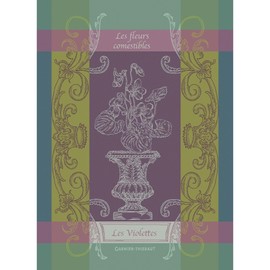 Garnier-Thiebaut, Les Violettes, Violet French Jacquard Kitchen/Tea Towel, 100% Cotton