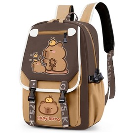 FCXVXCL Capybara Children's Backpack, Capybara Backpack School Backpack Children's Backpack School Bag Backpacks Cartoon Bag Nursery School Bag for Children 46 x 29 x 16 cm, backpack-6, L