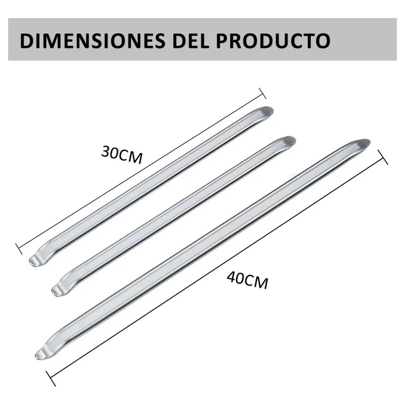 3 Pcs Espatulas 30/40cm Para Desmontar Llanta De Moto Auto