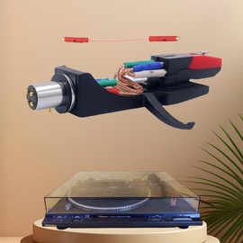 KOMITASUI Turntable Cartridge to Headshell Lead Wires, 7N OFC Audiophile grade tonearm Cable, 24K Gold Plated Leadwire Headshell Wires for Turntable Record Players