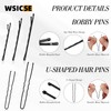 570Pcs Black Bobby Pins for Women, 2 & 2.4In Hair