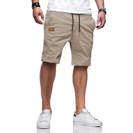 JMIERR Mens Casual Shorts - Cotton Drawstring Summer Beach Stretch Waist Twill Chino Dress Golf Shorts with Pockets Short Pants for Men 7 Inch Inseam, US 32(S), S2 Brown 2