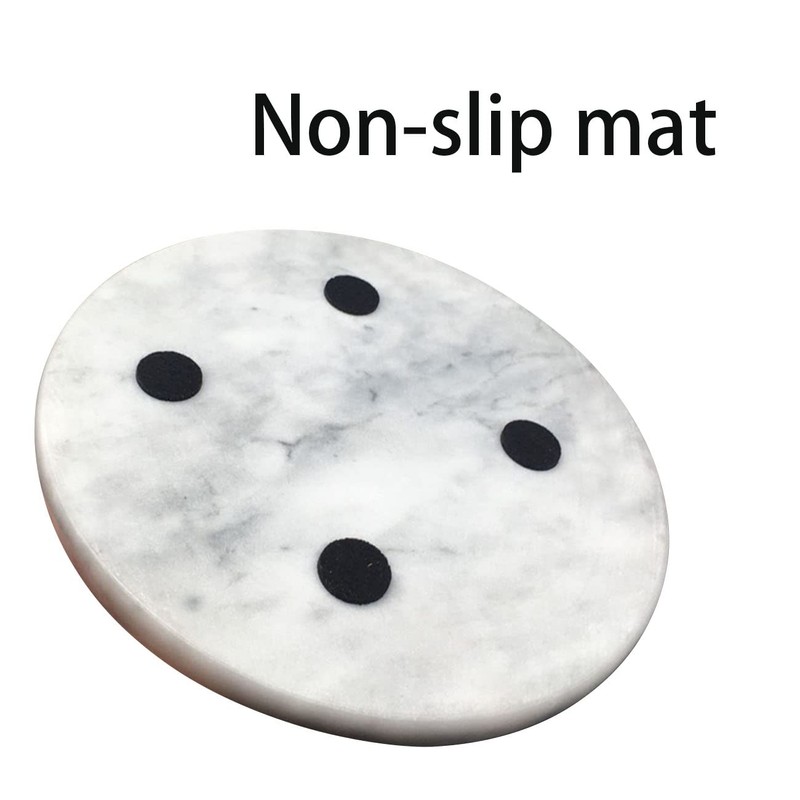 Natural Marble Tray, Round Marble Decorative Tray for Counter, Jewelry,
