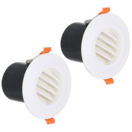 PATIKIL 3 Inch Round Air Vent Spring Loaded, 2pcs ABS Soffit Exhaust Vent Cover Ceiling Wall Air Diffuser with Louver Grille for Home Bathroom Kitchen Office Ventilation, White