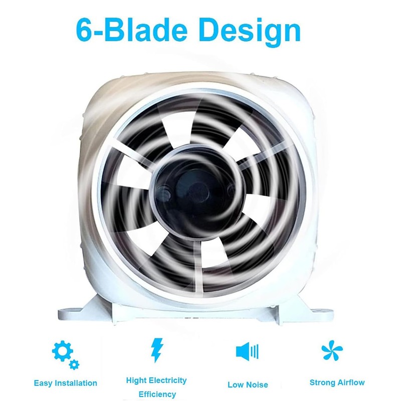 ipalmay DC 12V 4 Inch 270CFM Ventilator Marine Bilge Exhaust