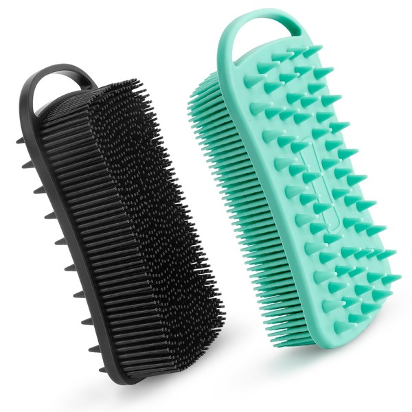 2 PCS Soft Silicone Body Scrubber, 2 in 1 Exfoliating