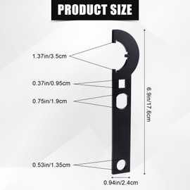 PEUTIER Multifunctional Buffer Tube Nut Wrench, Carbon Steel Armorer Wrench Spanner Tool, C Hook Spanner Wrench, Slotted Spanner Wrench for Installing and Dismantle Lock Castle Nuts