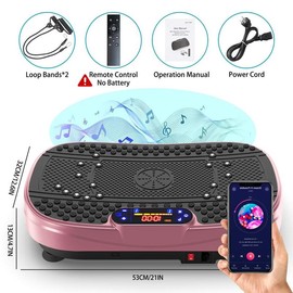 SAYGOGO 【SAYGOGO】Vibration Plate Exercise Machine with Bluetooth Lymphatic Drainage Machine, Whole Body Workout Vibration Platform for Wellness and Fitness - Color: Black
