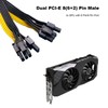 PCIe 6 Pin Male to Dual 8 Pin (6+2) Male