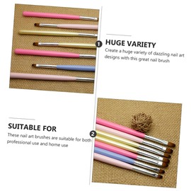 Mikinona 8 Nail Art Brush Set Professional Manicure Paint Brush for Gel Acrylic Nails Home Salon Use Ergonomic Handle Rhinestones