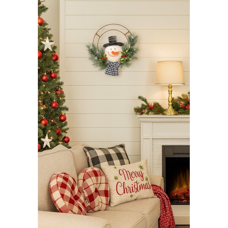Gallerie II Snowman Decorative Winter Wreath 13" Christmas Xmas Festive