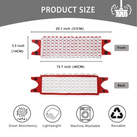 3-Piece Floor Mop Replacement Cover Set for Vileda Ultramax XL, 51 x 14 cm Mop Replacement Cover for Vileda Ultramat XL, Microfibre Extra Wide Mop Mop Cover for All Stains Removal Floor