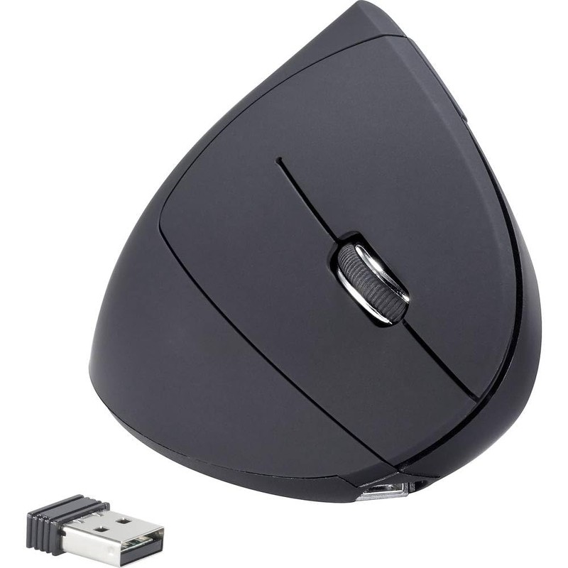 Renkforce RF-WM-322 Ergonomische Maus Funk Optisch Schwarz 5 Tasten 1600