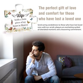 Sympathy Gifts for Loss of Wife, Wife Memorial Gifts Acrylic Puzzle Plaque 3.9x3.3 inch, Bereavement Gifts for Loss of Wife, in Memory of Wife, Paperweight Gifts Remembrance Gifts Funeral Gifts