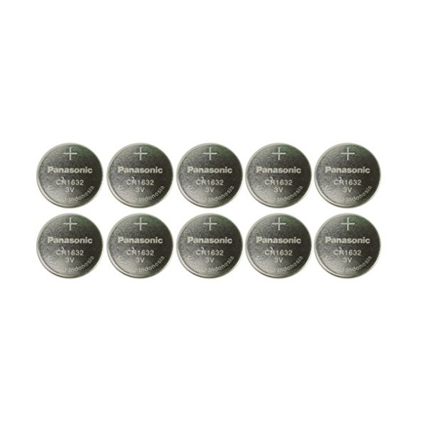 Panasonic CR1632-10 CR1632 3V Lithium Coin Battery (Pack of 10)