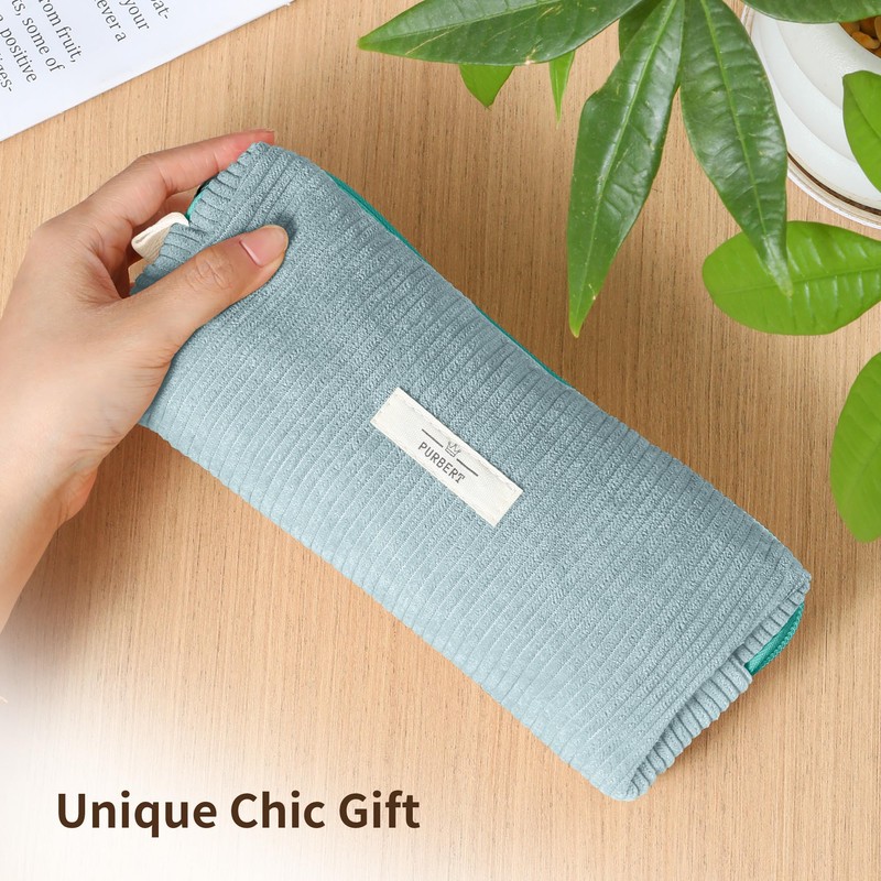 Purbert Pencil Bag Pen Case, Soft Corduroy Small Pencil Pouch